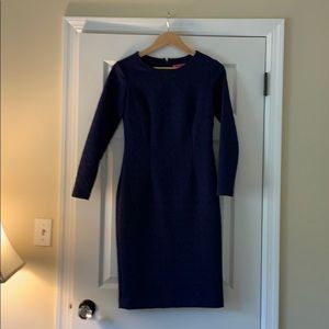 Betsey Johnson size 4 long sleeve navy blue dress.